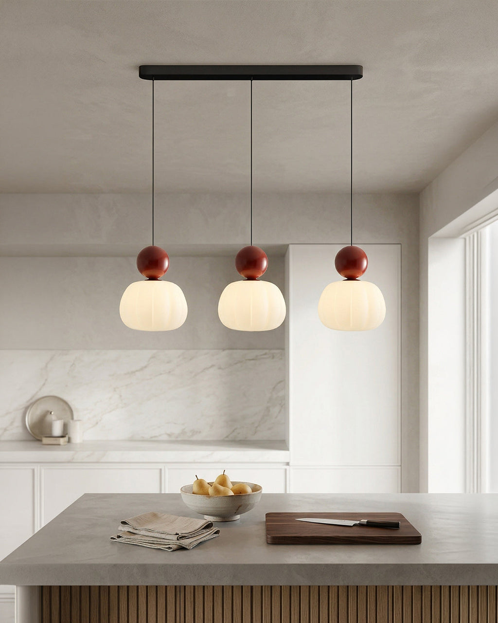 Geometric Pendant Lamp Bauhaus Design Metal Glass E27 | 1 or 3 Light Points Dimmable Ambient Lighting - Lamylie