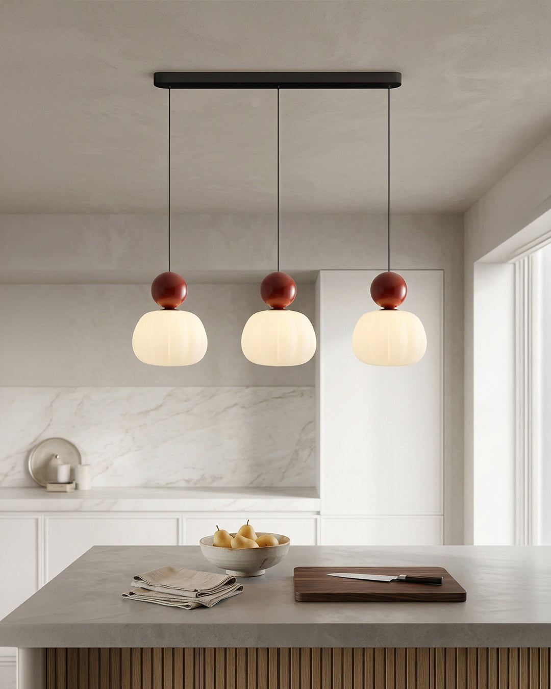 Geometric Pendant Lamp Bauhaus Design Metal Glass E27 | 1 or 3 Light Points Dimmable Ambient Lighting - Lamylie
