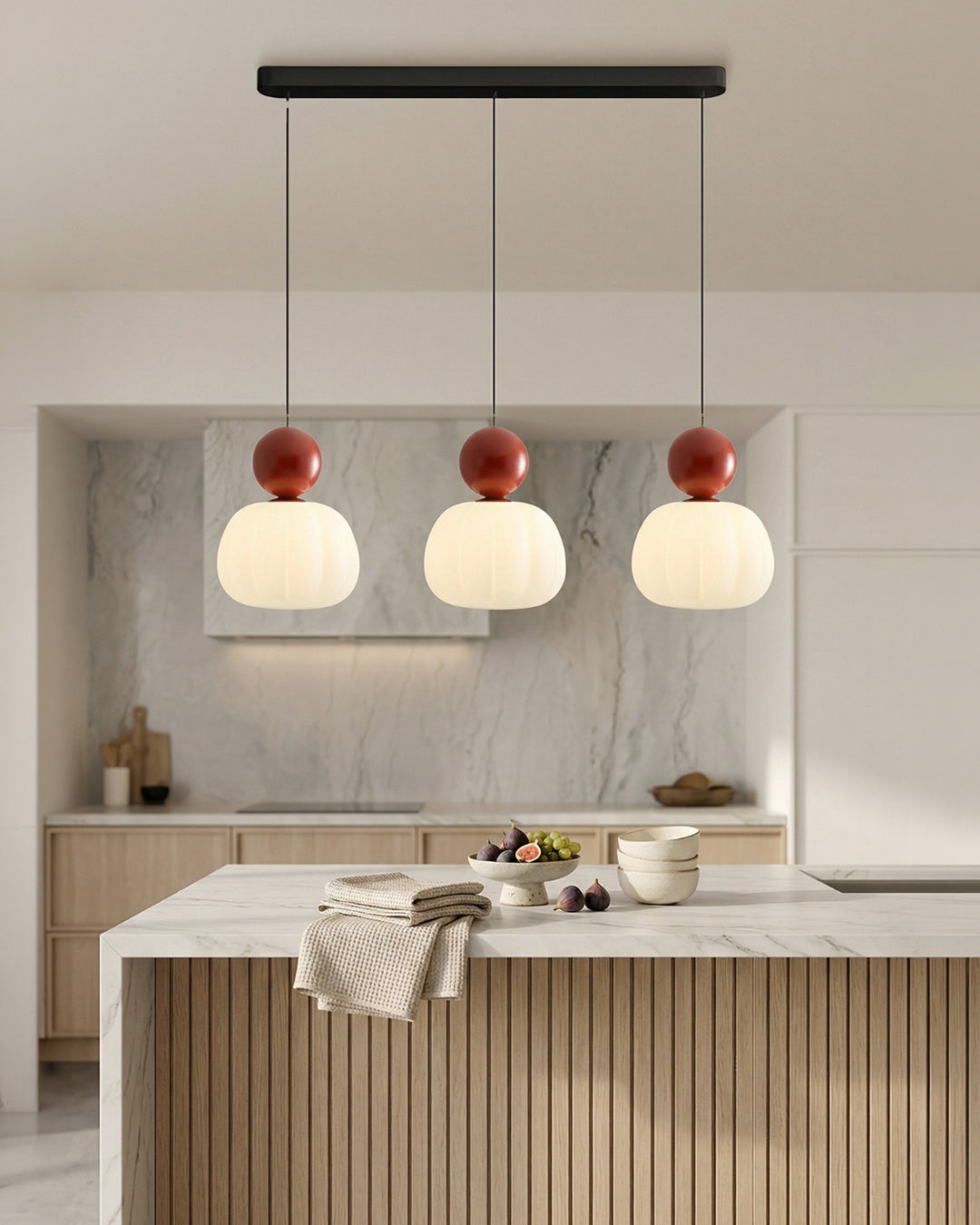 Geometric Pendant Lamp Bauhaus Design Metal Glass E27 | 1 or 3 Light Points Dimmable Ambient Lighting - Lamylie