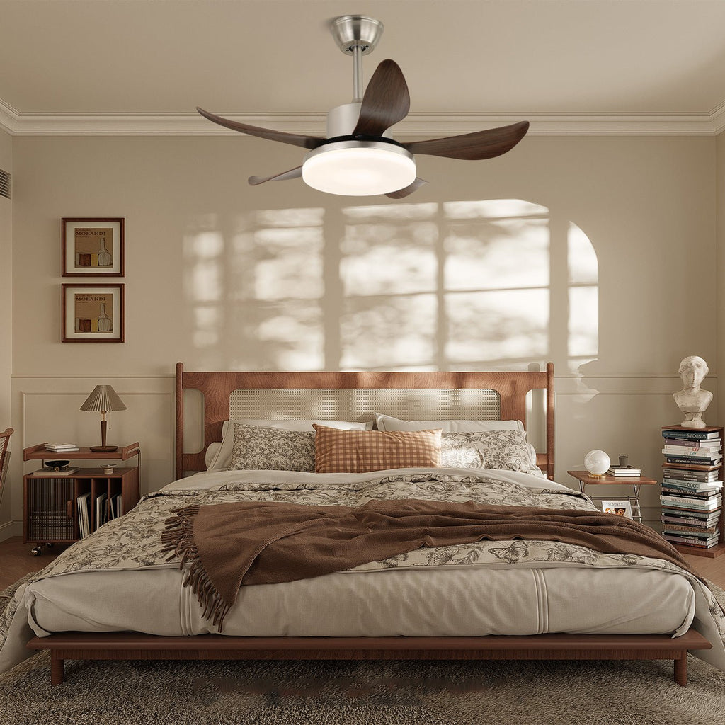 Ventilator de tavan modern din lemn Nerra cu iluminare | Ø91 cm - Lamylie