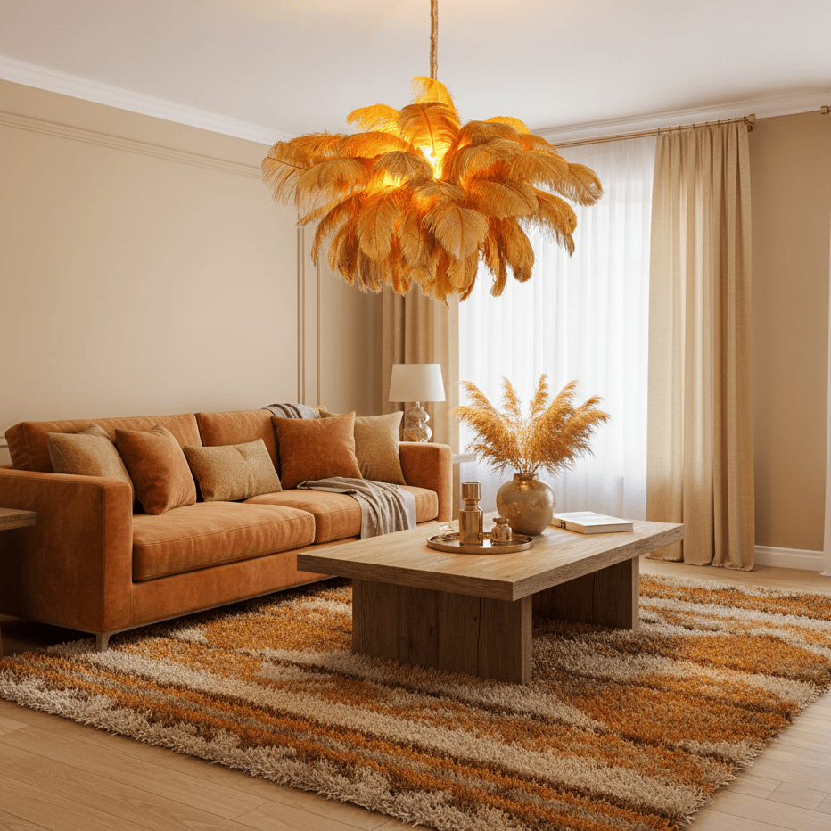 Feder-Kronleuchter 56 Handcolorierte Federn Messingfassung Gold Silber Hollywood Glamour Statement-Beleuchtung - Lamylie
