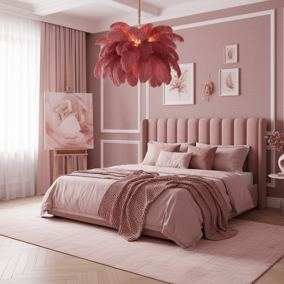 Feder-Kronleuchter 56 Handcolorierte Federn Messingfassung Gold Silber Hollywood Glamour Statement-Beleuchtung - Lamylie
