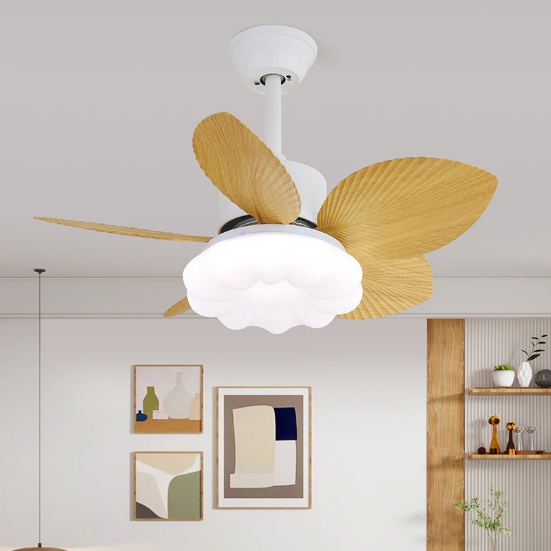 Ventilateur de plafond avec éclairage — design tropical en bois — Ø75cm — commande à 6 vitesses - Lamylie