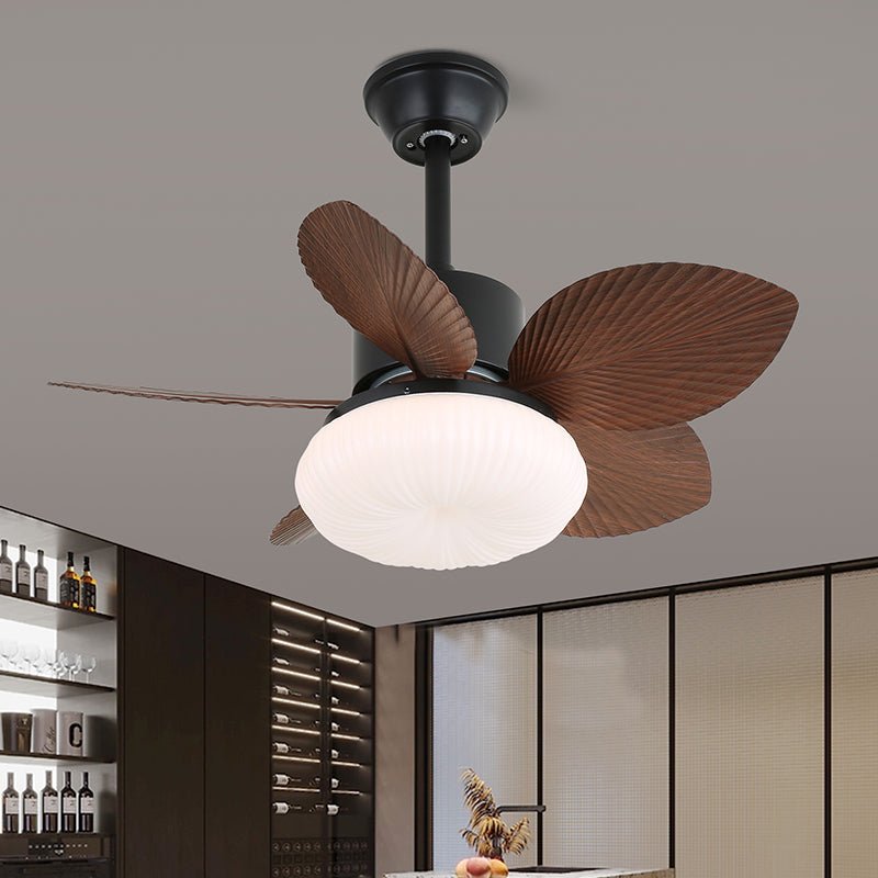 Ventilateur de plafond avec éclairage — design tropical en bois — Ø75cm — commande à 6 vitesses - Lamylie