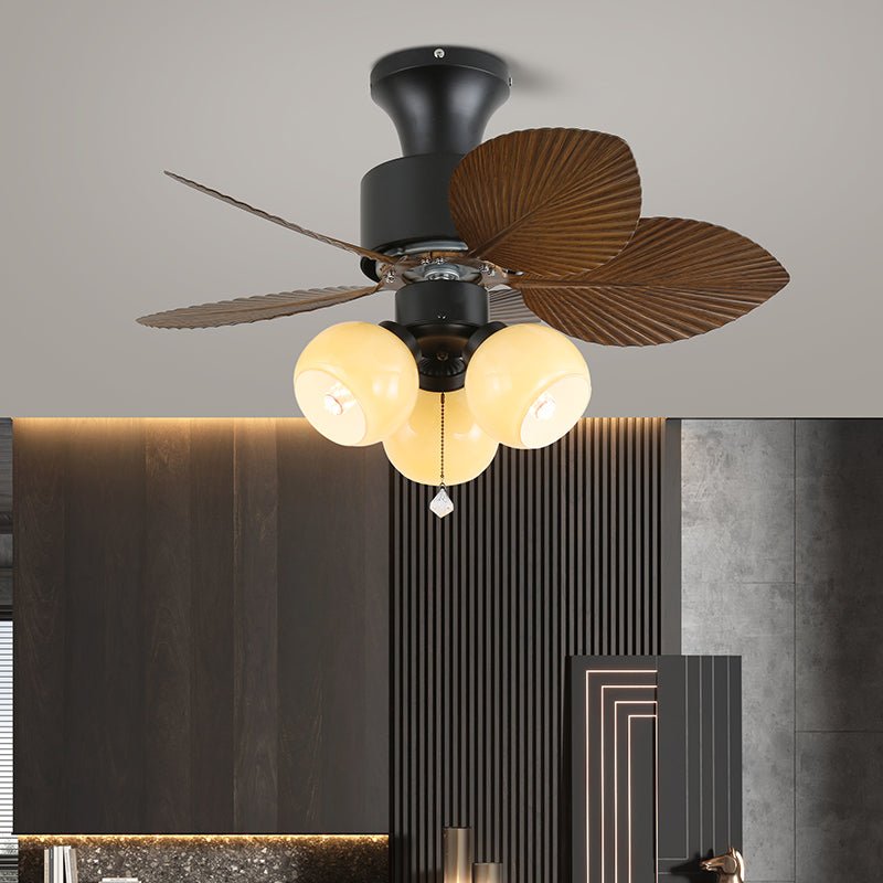 Trópusi mennyezeti ventilátor üvegvilágítással | Ø 81 cm | 6 sebességfokozat és távirányító - Lamylie