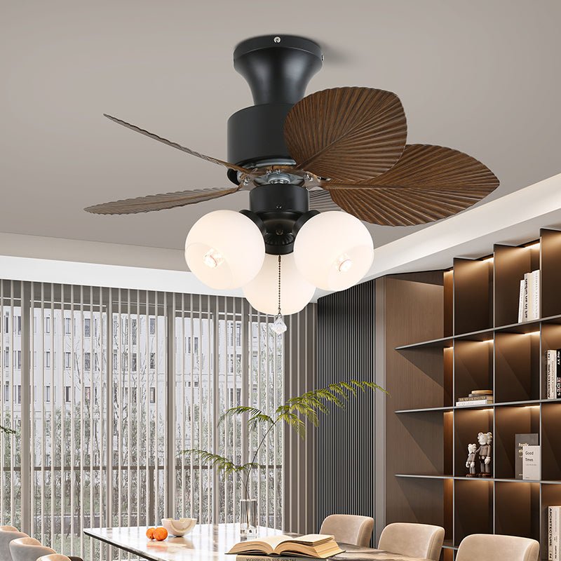 Trópusi mennyezeti ventilátor üvegvilágítással | Ø 81 cm | 6 sebességfokozat és távirányító - Lamylie
