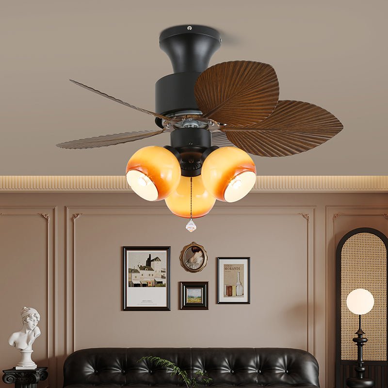 Trópusi mennyezeti ventilátor üvegvilágítással | Ø 81 cm | 6 sebességfokozat és távirányító - Lamylie