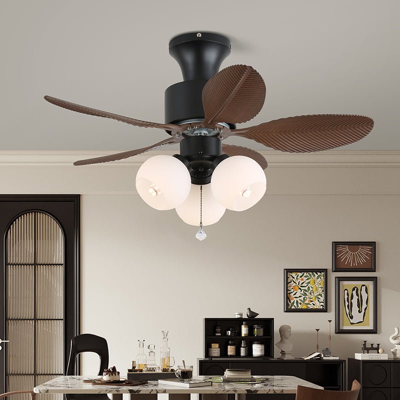 Trópusi mennyezeti ventilátor üvegvilágítással | Ø 81 cm | 6 sebességfokozat és távirányító - Lamylie