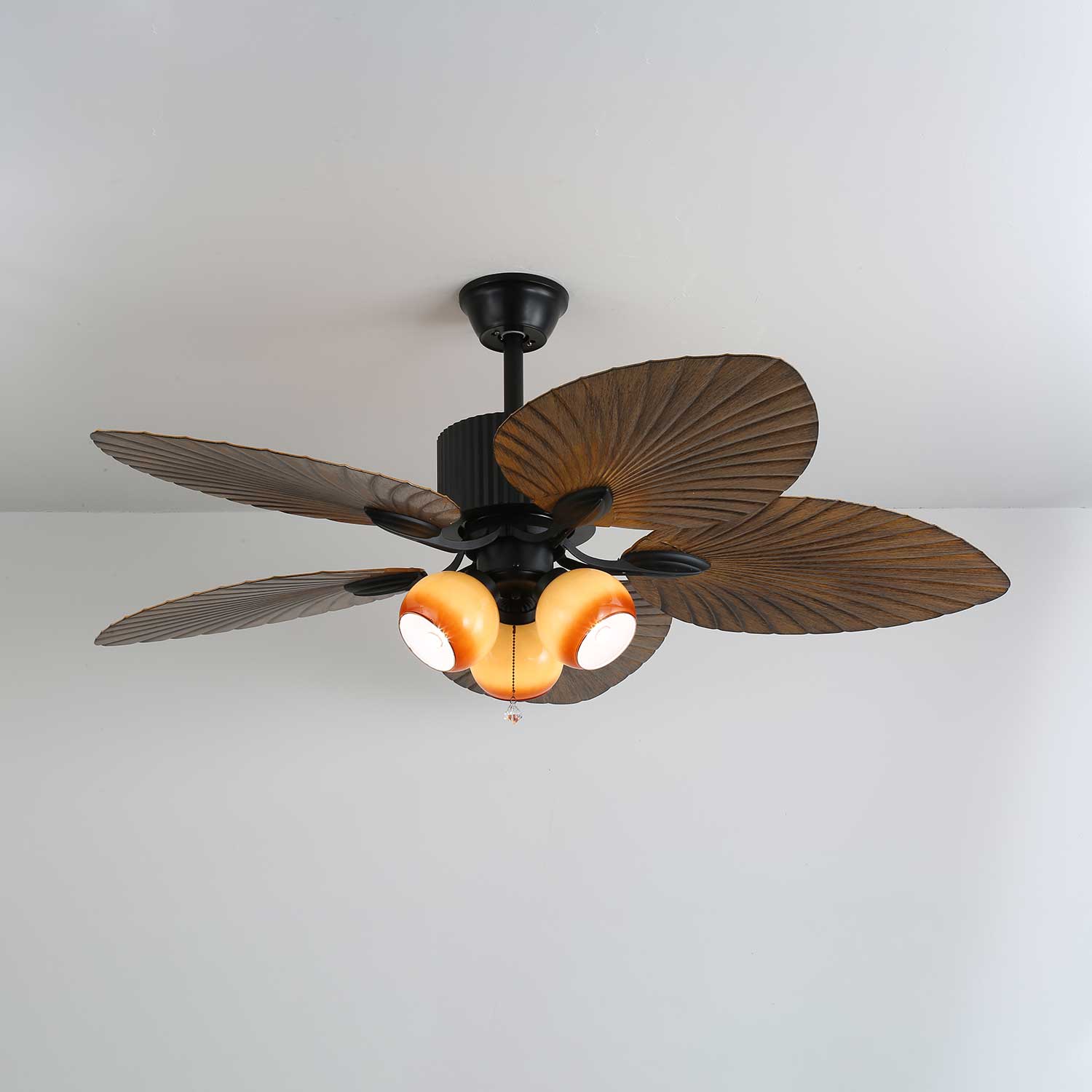 Ceiling Fan Palm Whisper Vintage with Integrated Lighting 132 cm - Lamylie