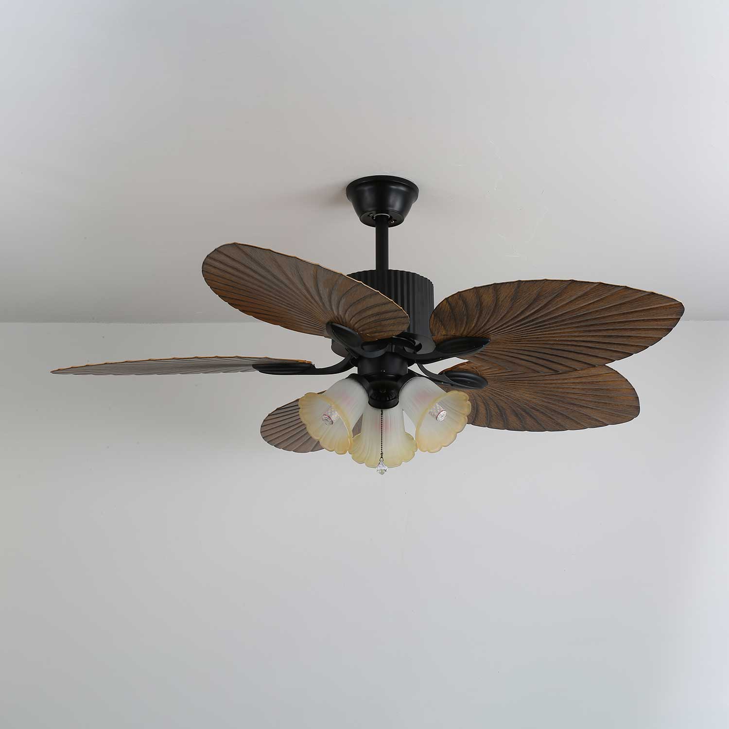 Ceiling Fan Palm Whisper Vintage with Integrated Lighting 132 cm - Lamylie