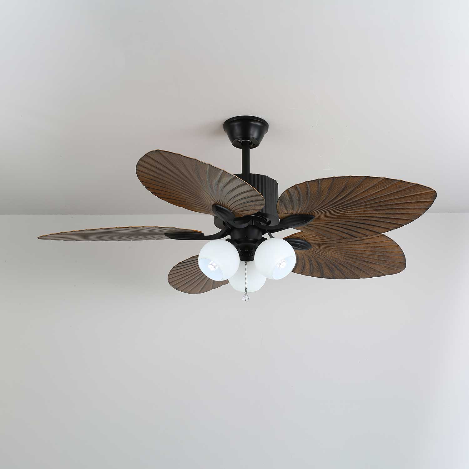 Ceiling Fan Palm Whisper Vintage with Integrated Lighting 132 cm - Lamylie