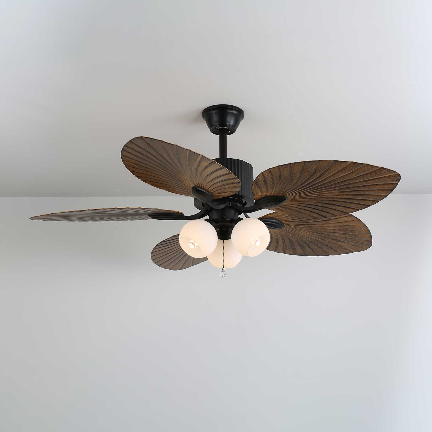 Ceiling Fan Palm Whisper Vintage with Integrated Lighting 132 cm - Lamylie