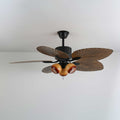 Ceiling Fan Palm Whisper Vintage with Integrated Lighting 132 cm - Lamylie