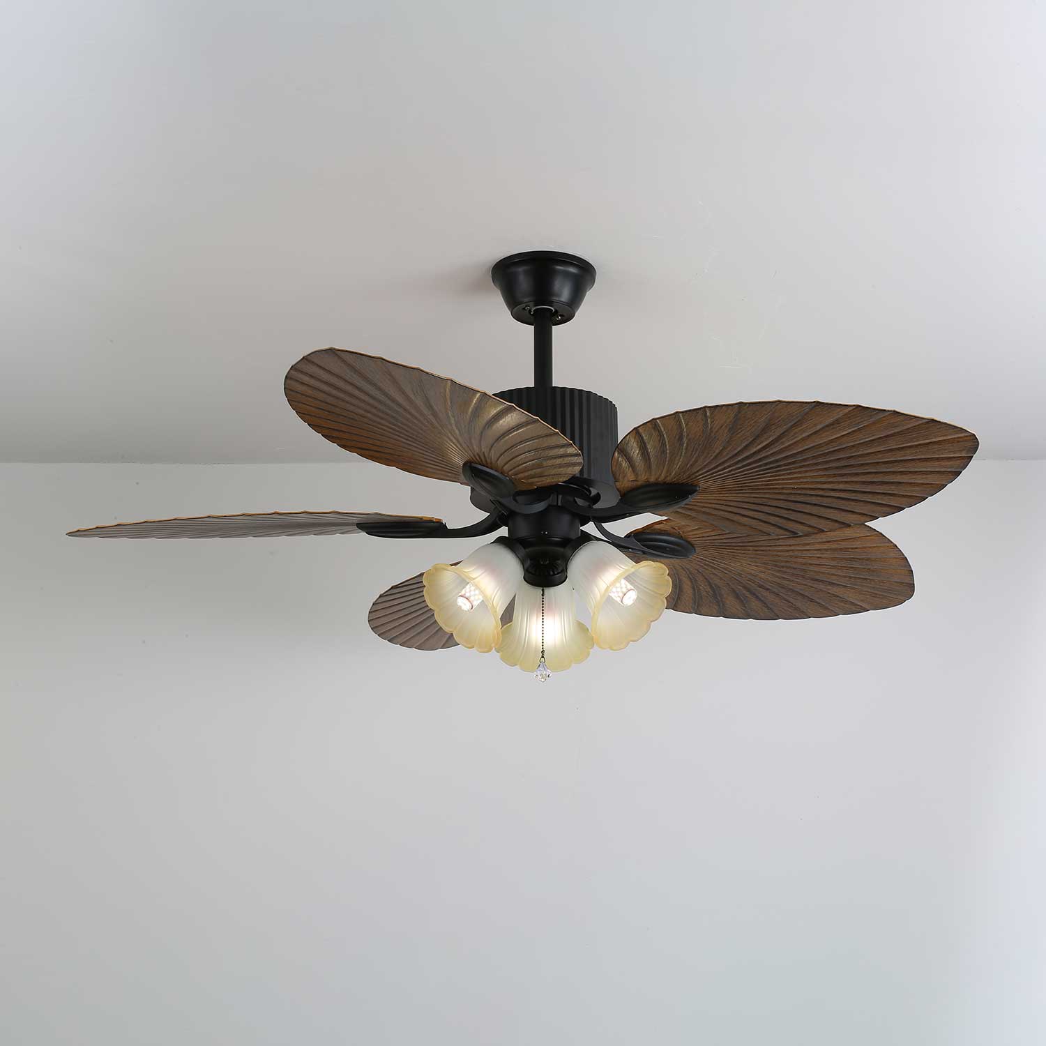Ceiling Fan Palm Whisper Vintage with Integrated Lighting 132 cm - Lamylie