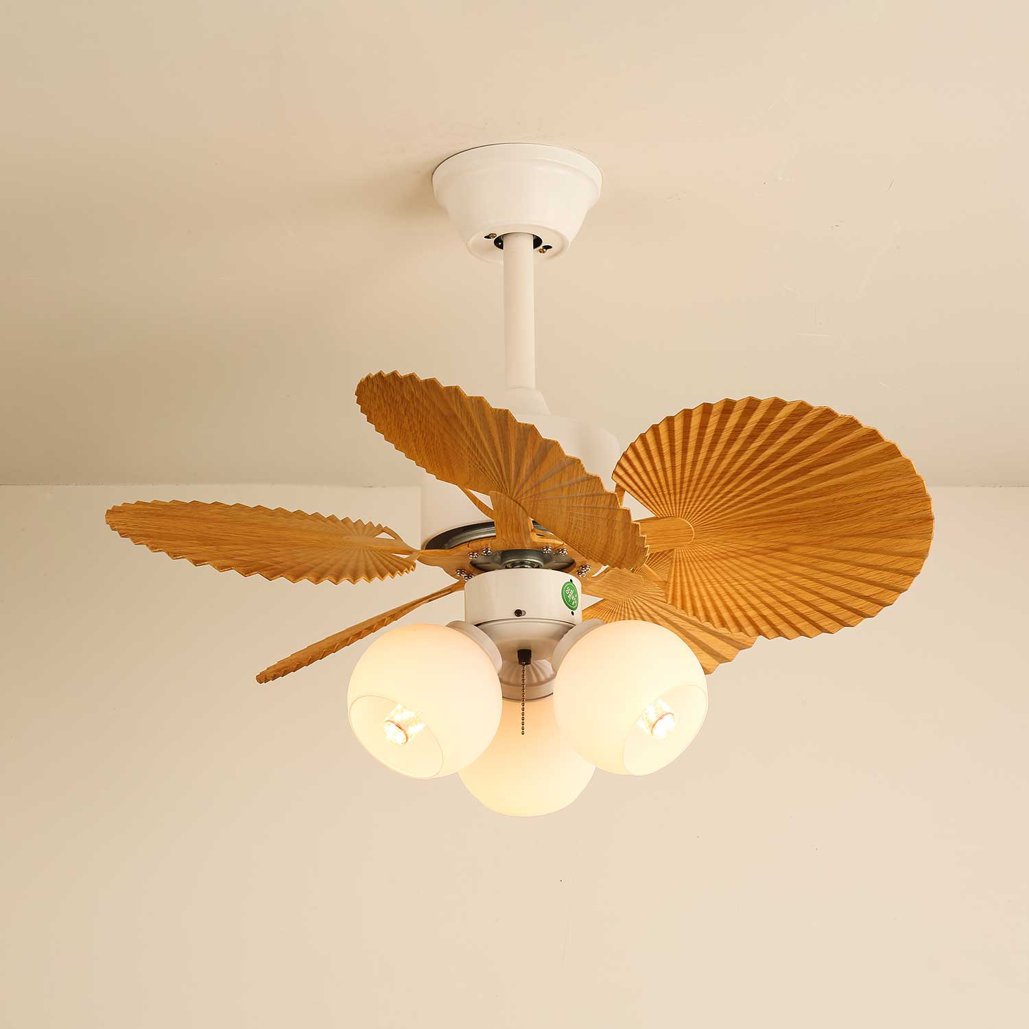 Aurelia vintage mennyezeti ventilátor világítással és faelemekkel | Ø80×30cm, 35W LED - Lamylie