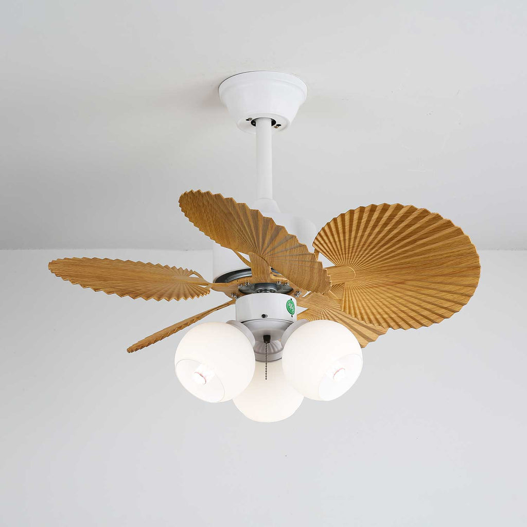 Aurelia vintage mennyezeti ventilátor világítással és faelemekkel | Ø80×30cm, 35W LED - Lamylie