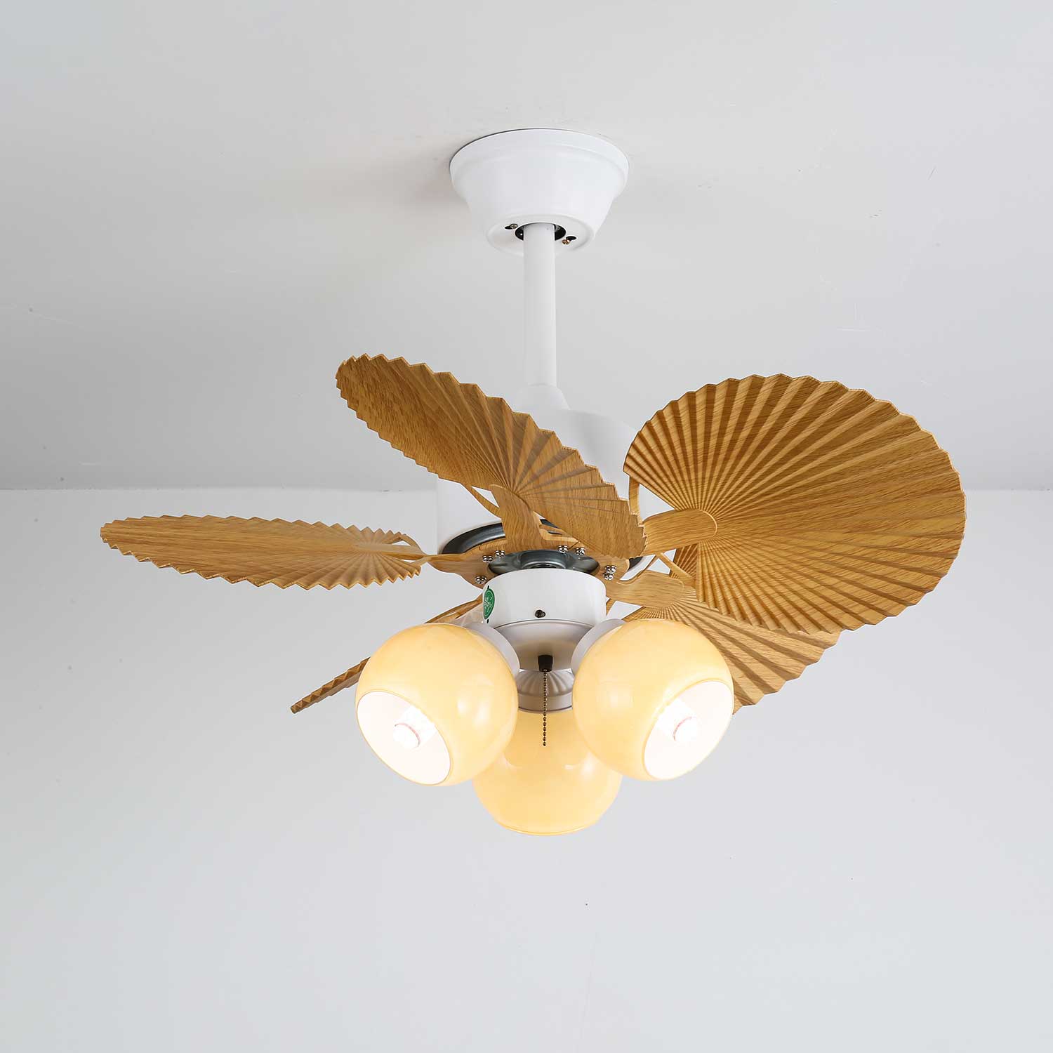Aurelia vintage mennyezeti ventilátor világítással és faelemekkel | Ø80×30cm, 35W LED - Lamylie