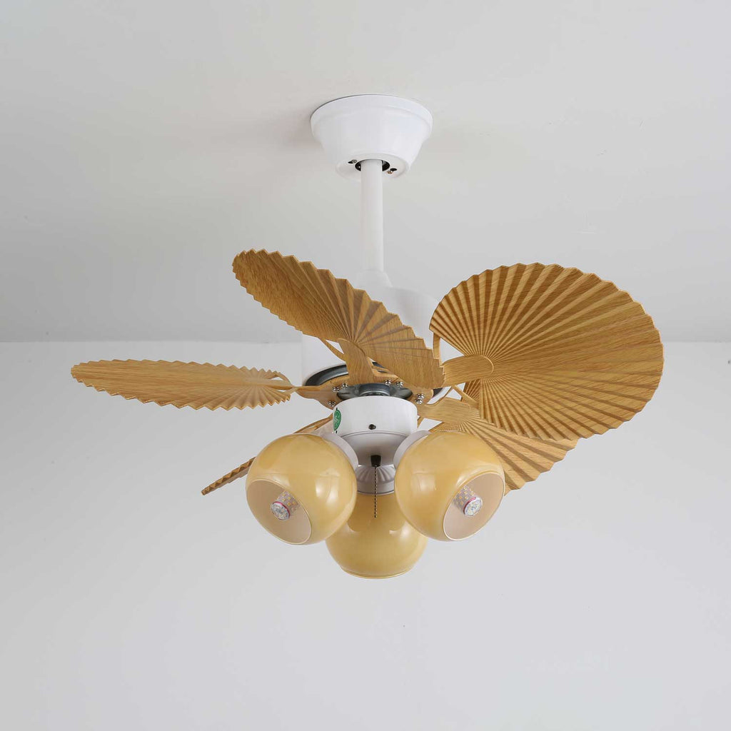 Aurelia vintage mennyezeti ventilátor világítással és faelemekkel | Ø80×30cm, 35W LED - Lamylie