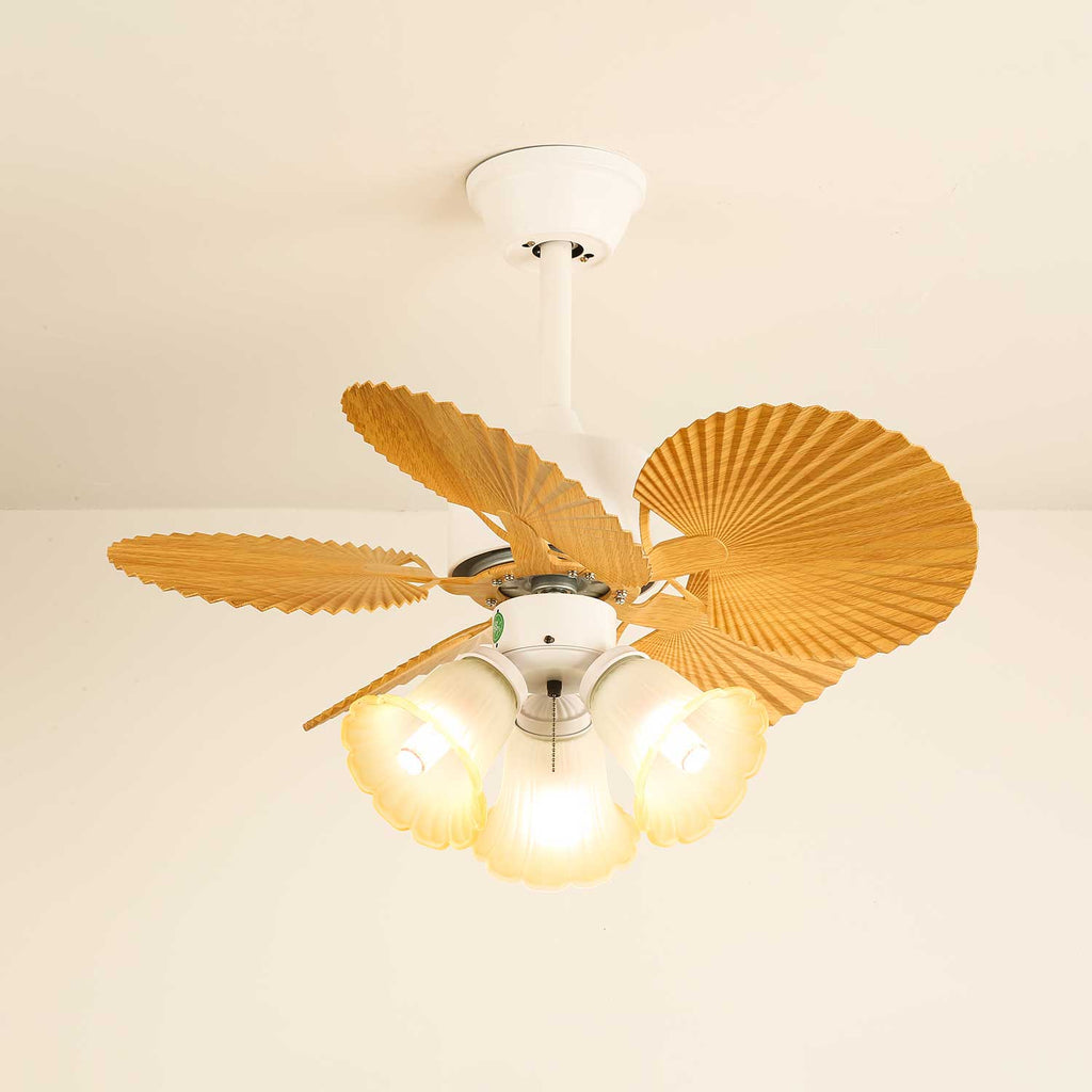 Aurelia vintage mennyezeti ventilátor világítással és faelemekkel | Ø80×30cm, 35W LED - Lamylie