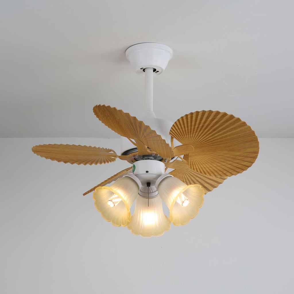 Aurelia vintage mennyezeti ventilátor világítással és faelemekkel | Ø80×30cm, 35W LED - Lamylie