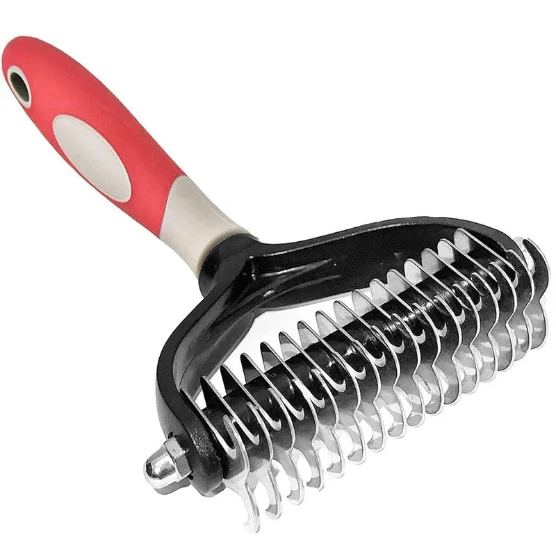 Groommaster Pro kétoldalas szőrtelenítő kefe — gubancbontó fésű, aljszőrzet-eltávolító