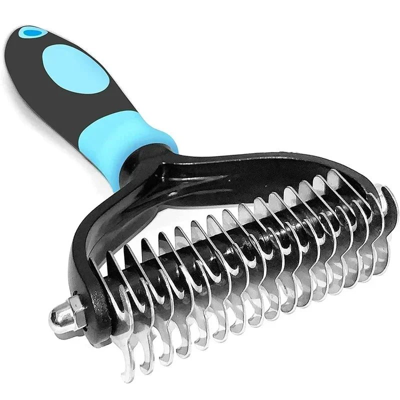 Groommaster Pro kétoldalas szőrtelenítő kefe — gubancbontó fésű, aljszőrzet-eltávolító