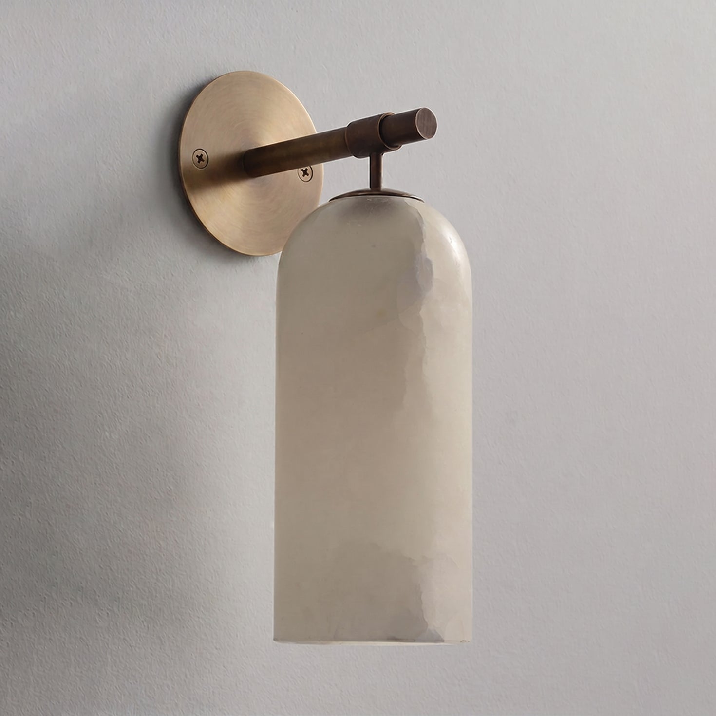 Alabaster Wall Lamp Cylindrical Minimalist Golden Fixture Warm Glow Lighting - Lamylie