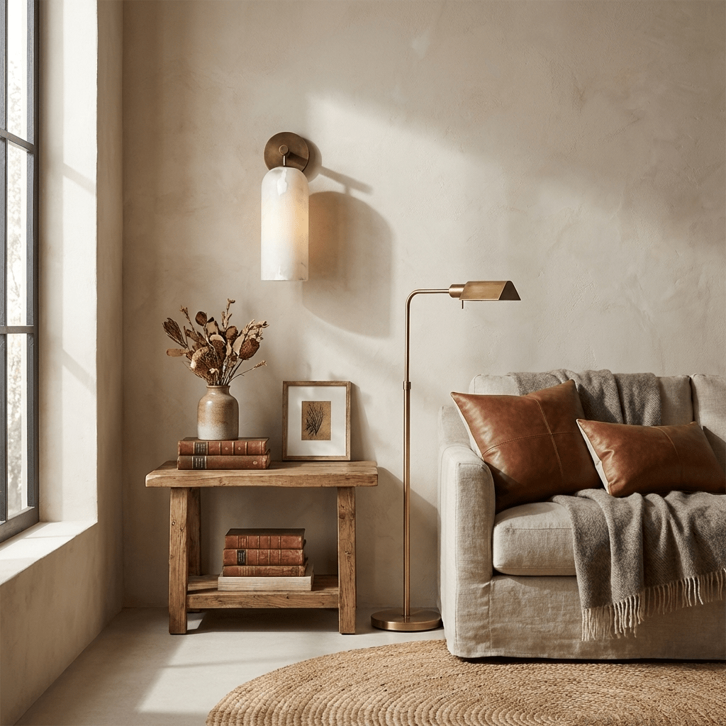 Alabaster Wall Lamp Cylindrical Minimalist Golden Fixture Warm Glow Lighting - Lamylie