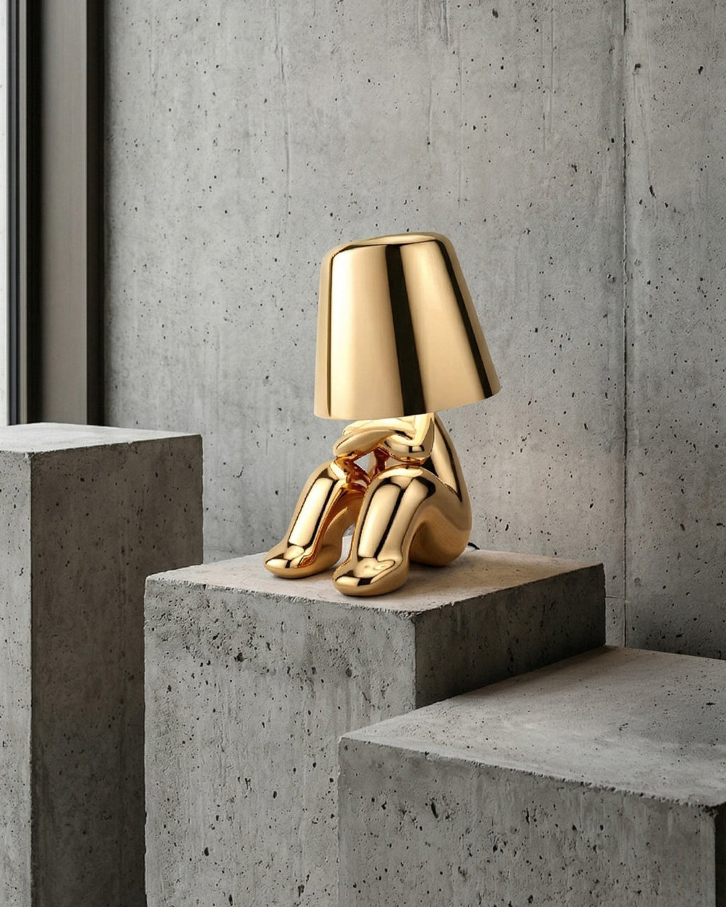 Metal Table Lamp Sculpture Figure Ambient Light Touch Dimmable LED Night Light Gold Silver Modern Design Decorative - Lamylie