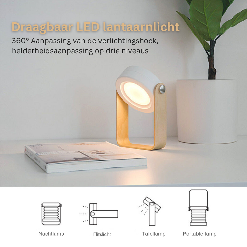 مصباح قراءة LED قابل للطي مزود بمنفذ شحن USB | إضاءة مريحة للعينين وخالية من الوهج للقراءة والعمل والدراسة - Lamylie