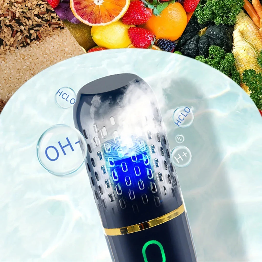 Wireless Vegetable and Fruit Cleaner with Hydroxy-Ion Technology | Compact Rechargeable Disinfection Device for Fresh and Safe Food - Lamylie