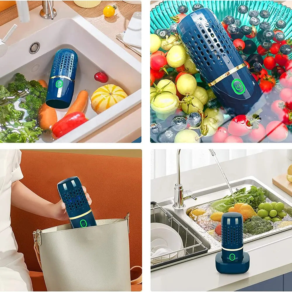 Wireless Vegetable and Fruit Cleaner with Hydroxy-Ion Technology | Compact Rechargeable Disinfection Device for Fresh and Safe Food - Lamylie