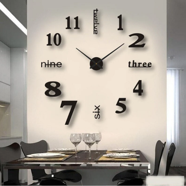 Modern Wall Clock Featuring 3D Raised Numbers Design - Lamylie