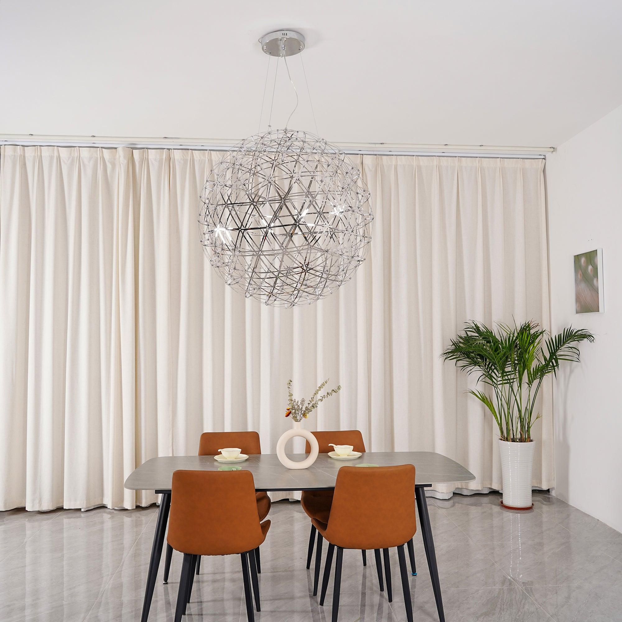 LED-hanglamp Zilveren Globe Sfeerverlichting Moderne Lamp Globe met Dimbare Lichtpunten Transparante Kristallen Globe Decoratief Scandinavisch Warmwit Industrieel Design Interieurlamp - Lamylie