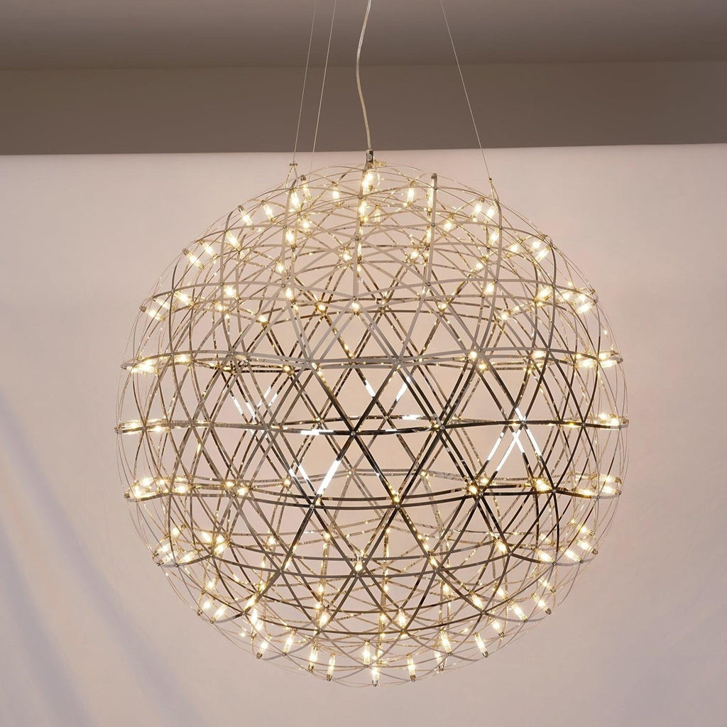 LED-hanglamp Zilveren Globe Sfeerverlichting Moderne Lamp Globe met Dimbare Lichtpunten Transparante Kristallen Globe Decoratief Scandinavisch Warmwit Industrieel Design Interieurlamp - Lamylie