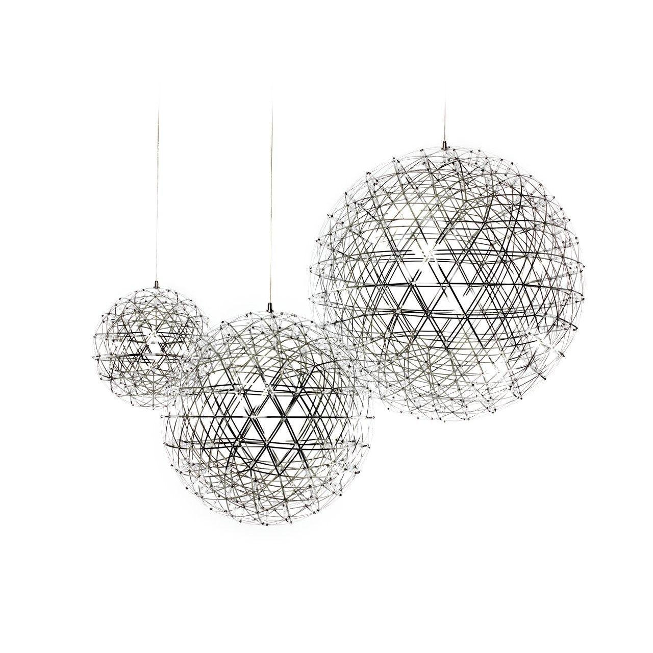 LED-hanglamp Zilveren Globe Sfeerverlichting Moderne Lamp Globe met Dimbare Lichtpunten Transparante Kristallen Globe Decoratief Scandinavisch Warmwit Industrieel Design Interieurlamp - Lamylie
