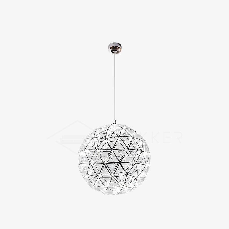 LED-hanglamp Zilveren Globe Sfeerverlichting Moderne Lamp Globe met Dimbare Lichtpunten Transparante Kristallen Globe Decoratief Scandinavisch Warmwit Industrieel Design Interieurlamp - Lamylie