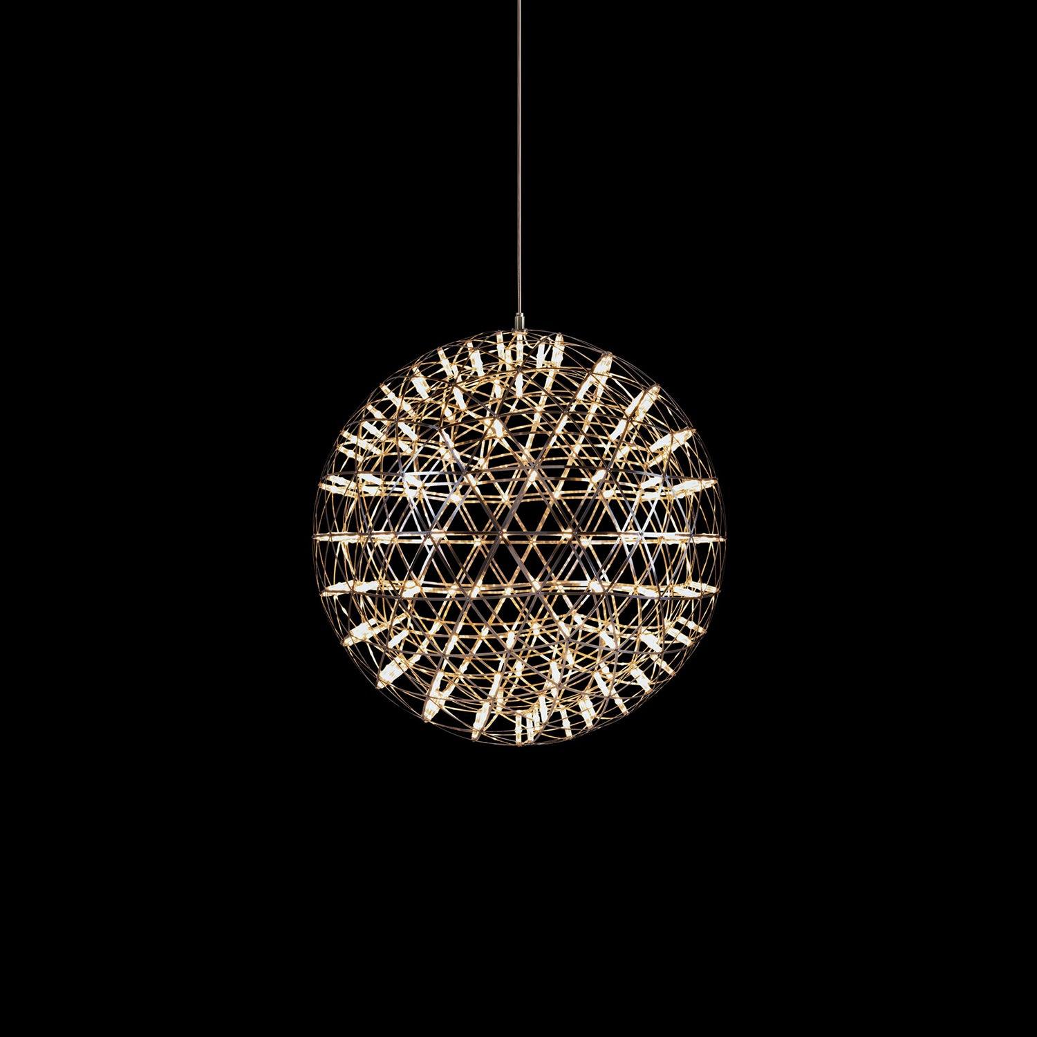 Stříbrná LED závěsná lampa ve tvaru koule, ambientní osvětlení, moderní svítící koule se stmívatelnými světelnými body, průhledná křišťálová koule, dekorativní skandinávský design, teplé bílé světlo, průmyslová interiérová lampa – Lamylie