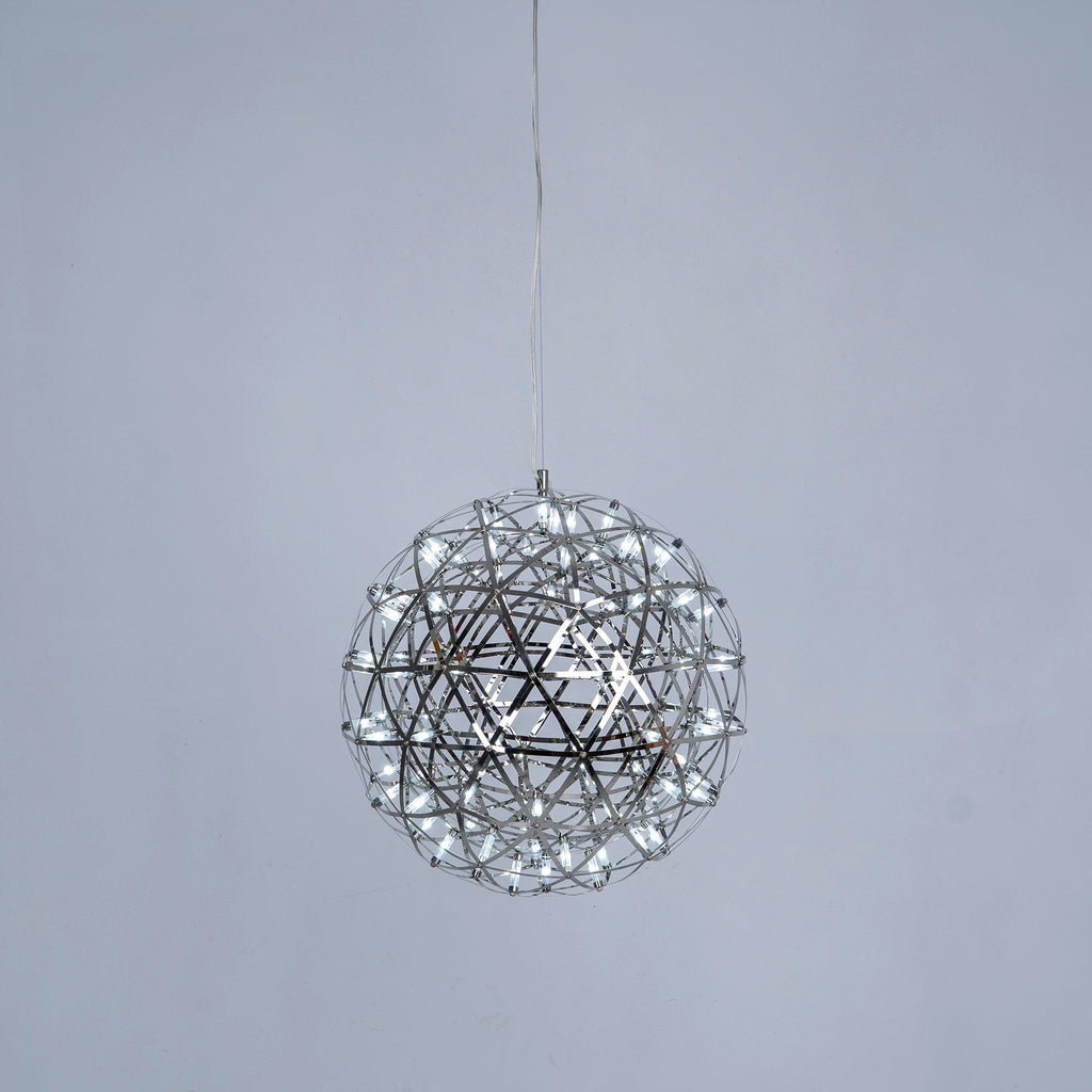 LED-hanglamp Zilveren Globe Sfeerverlichting Moderne Lamp Globe met Dimbare Lichtpunten Transparante Kristallen Globe Decoratief Scandinavisch Warmwit Industrieel Design Interieurlamp - Lamylie
