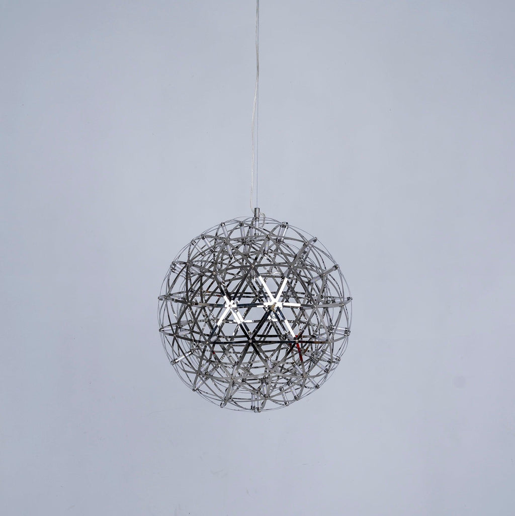 LED-hanglamp Zilveren Globe Sfeerverlichting Moderne Lamp Globe met Dimbare Lichtpunten Transparante Kristallen Globe Decoratief Scandinavisch Warmwit Industrieel Design Interieurlamp - Lamylie