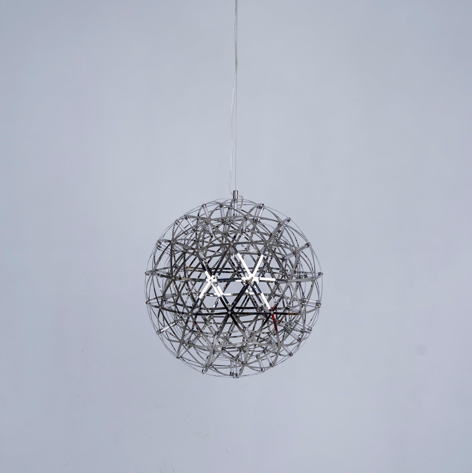 LED-hanglamp Zilveren Globe Sfeerverlichting Moderne Lamp Globe met Dimbare Lichtpunten Transparante Kristallen Globe Decoratief Scandinavisch Warmwit Industrieel Design Interieurlamp - Lamylie
