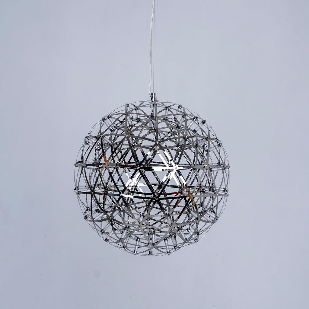 LED-hanglamp Zilveren Globe Sfeerverlichting Moderne Lamp Globe met Dimbare Lichtpunten Transparante Kristallen Globe Decoratief Scandinavisch Warmwit Industrieel Design Interieurlamp - Lamylie