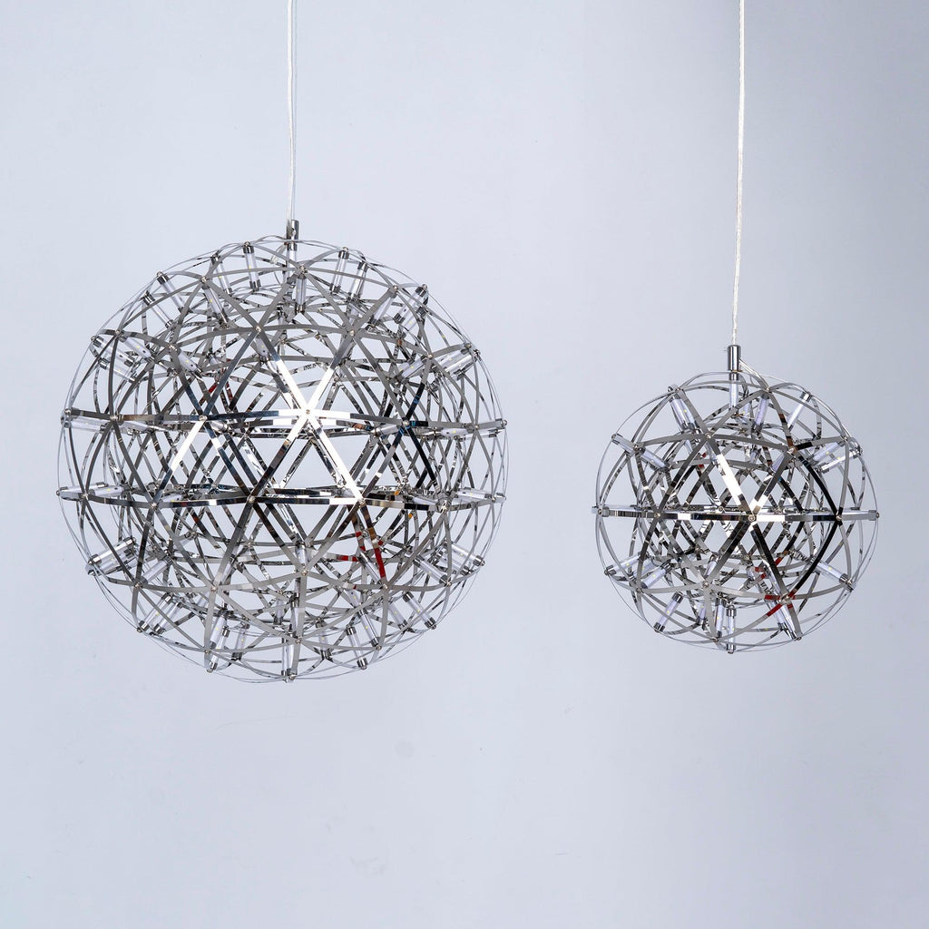 LED-hanglamp Zilveren Globe Sfeerverlichting Moderne Lamp Globe met Dimbare Lichtpunten Transparante Kristallen Globe Decoratief Scandinavisch Warmwit Industrieel Design Interieurlamp - Lamylie
