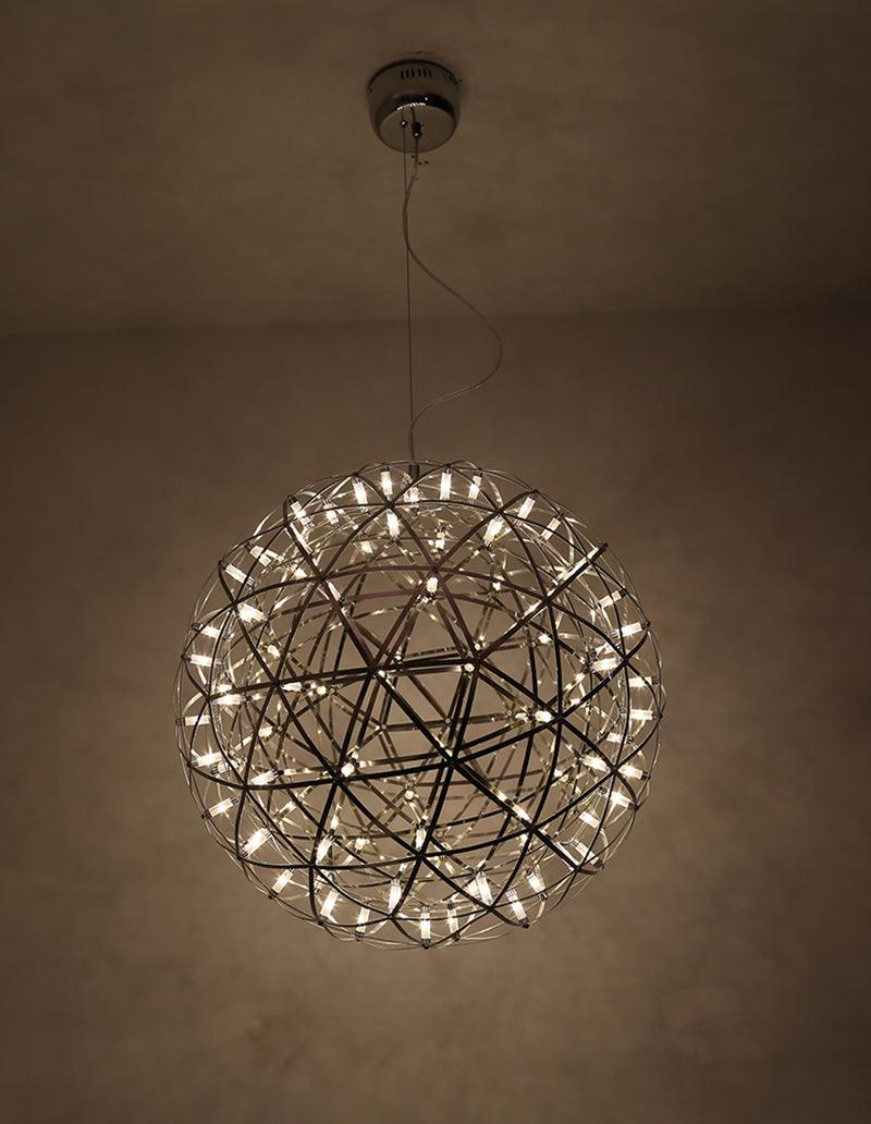 LED-hanglamp Zilveren Globe Sfeerverlichting Moderne Lamp Globe met Dimbare Lichtpunten Transparante Kristallen Globe Decoratief Scandinavisch Warmwit Industrieel Design Interieurlamp - Lamylie