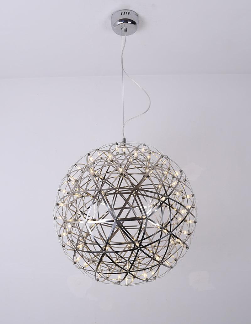 LED-hanglamp Zilveren Globe Sfeerverlichting Moderne Lamp Globe met Dimbare Lichtpunten Transparante Kristallen Globe Decoratief Scandinavisch Warmwit Industrieel Design Interieurlamp - Lamylie