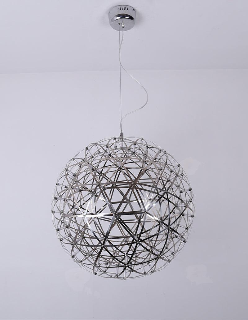 LED-hanglamp Zilveren Globe Sfeerverlichting Moderne Lamp Globe met Dimbare Lichtpunten Transparante Kristallen Globe Decoratief Scandinavisch Warmwit Industrieel Design Interieurlamp - Lamylie