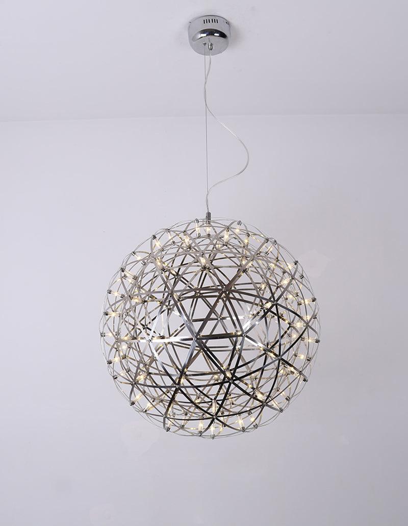 LED-hanglamp Zilveren Globe Sfeerverlichting Moderne Lamp Globe met Dimbare Lichtpunten Transparante Kristallen Globe Decoratief Scandinavisch Warmwit Industrieel Design Interieurlamp - Lamylie