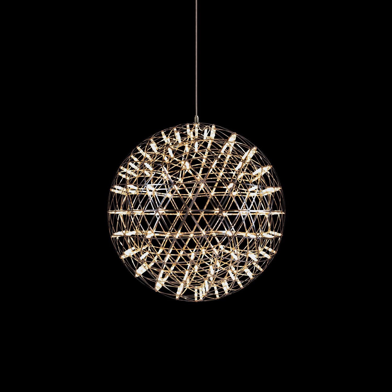 Stříbrná LED závěsná lampa ve tvaru koule, ambientní osvětlení, moderní svítící koule se stmívatelnými světelnými body, průhledná křišťálová koule, dekorativní skandinávský design, teplé bílé světlo, průmyslová interiérová lampa – Lamylie