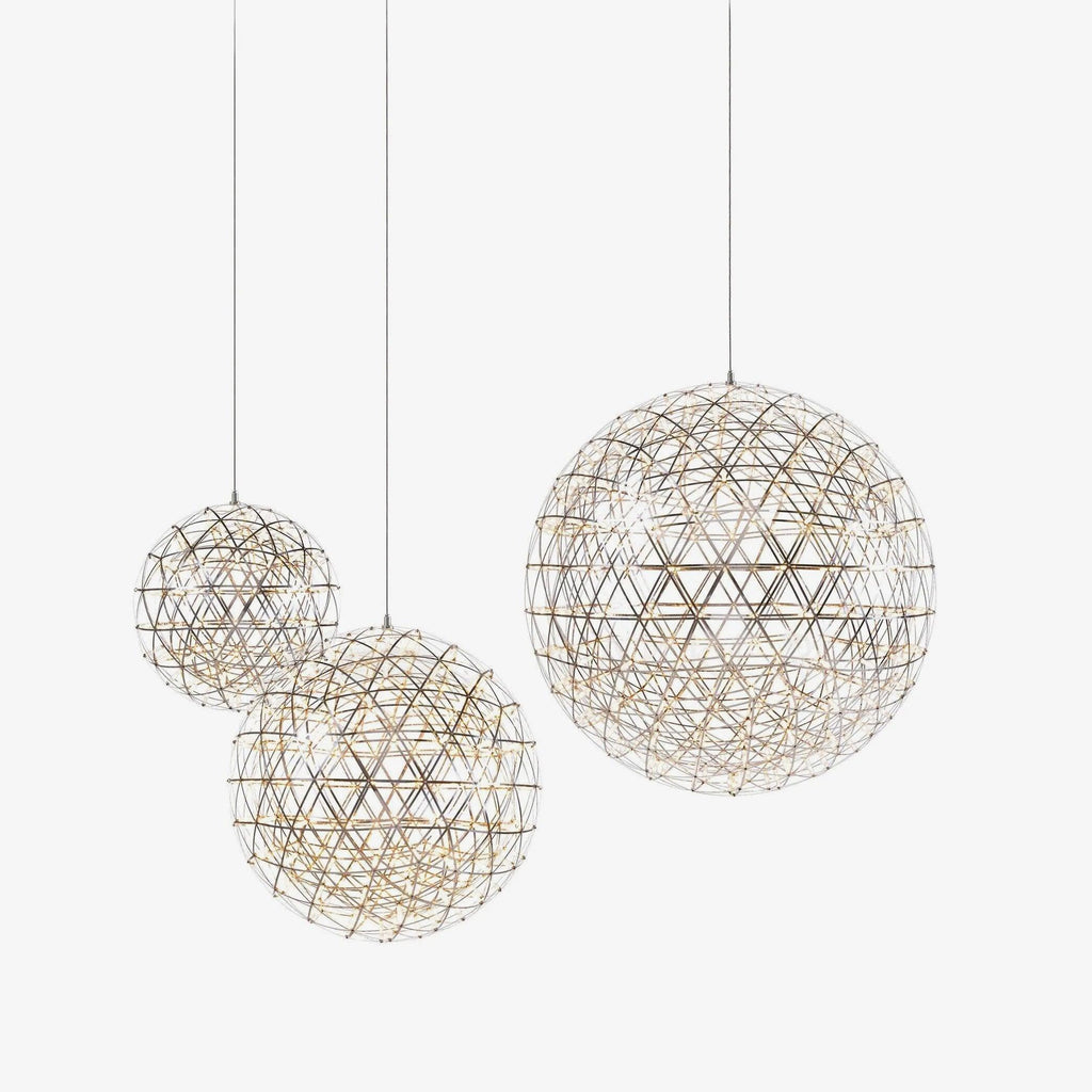 LED-hanglamp Zilveren Globe Sfeerverlichting Moderne Lamp Globe met Dimbare Lichtpunten Transparante Kristallen Globe Decoratief Scandinavisch Warmwit Industrieel Design Interieurlamp - Lamylie