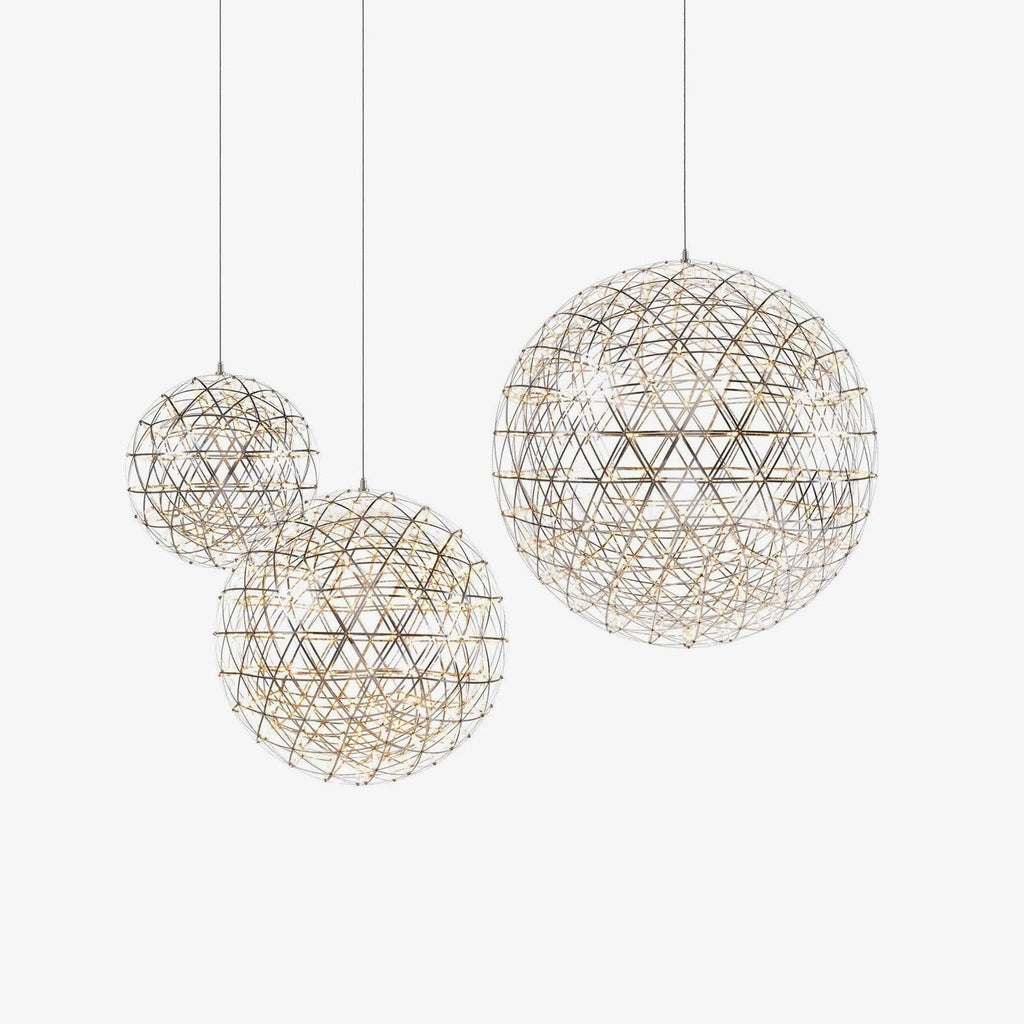 LED-hanglamp Zilveren Globe Sfeerverlichting Moderne Lamp Globe met Dimbare Lichtpunten Transparante Kristallen Globe Decoratief Scandinavisch Warmwit Industrieel Design Interieurlamp - Lamylie